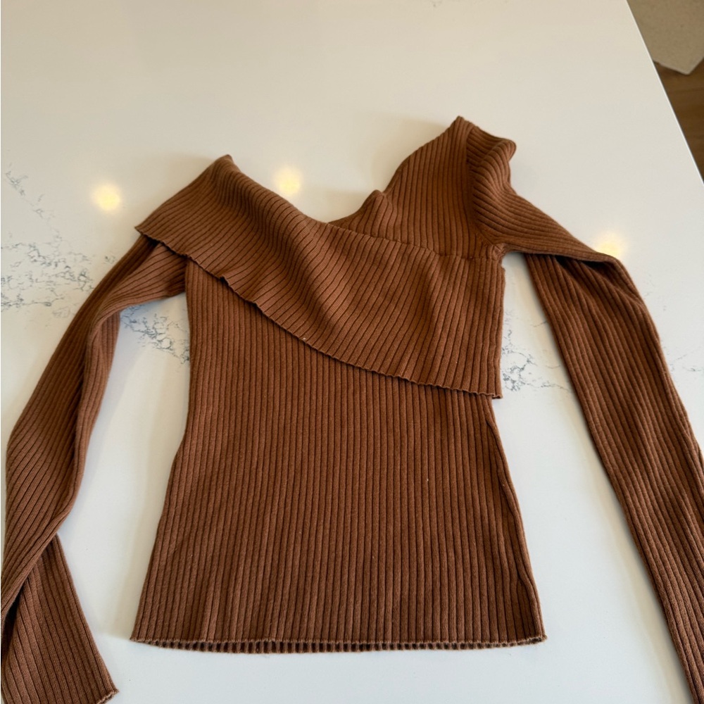 Lovers + Friends Tan Ribbed Sweater - Picture 3 of 3